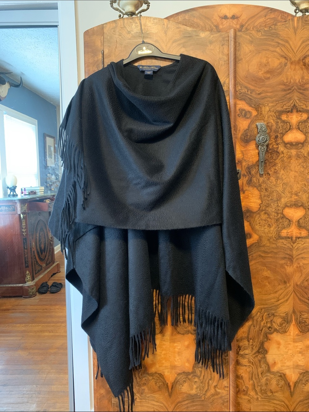 $599 Brooks Brothers pure cashmere ruana wrap